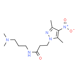 ChemSpider 2D Image | N-[3-(Dimethylamino)propyl]-3-(3,5-dimethyl-4-nitro-1H-pyrazol-1-yl)propanamide | C13H23N5O3