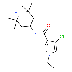 ChemSpider 2D Image | 4-Chloro-1-ethyl-N-(2,2,6,6-tetramethyl-4-piperidinyl)-1H-pyrazole-3-carboxamide | C15H25ClN4O