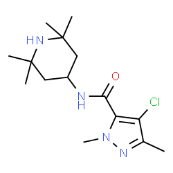 ChemSpider 2D Image | 4-Chloro-1,3-dimethyl-N-(2,2,6,6-tetramethyl-4-piperidinyl)-1H-pyrazole-5-carboxamide | C15H25ClN4O