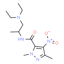 ChemSpider 2D Image | N-[1-(Diethylamino)-2-propanyl]-1,3-dimethyl-4-nitro-1H-pyrazole-5-carboxamide | C13H23N5O3
