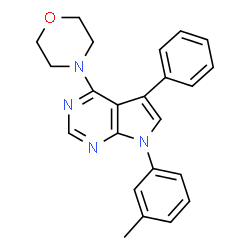 ChemSpider 2D Image | 4-[7-(3-methylphenyl)-5-phenyl-4-pyrrolo[2,3-d]pyrimidinyl]morpholine | C23H22N4O