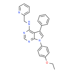 ChemSpider 2D Image | 7-(4-Ethoxyphenyl)-5-phenyl-N-(2-pyridinylmethyl)-7H-pyrrolo[2,3-d]pyrimidin-4-amine | C26H23N5O