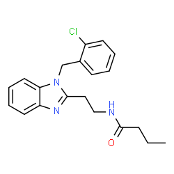 ChemSpider 2D Image | N-{2-[1-(2-Chlorobenzyl)-1H-benzimidazol-2-yl]ethyl}butanamide | C20H22ClN3O