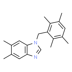 ChemSpider 2D Image | 5,6-Dimethyl-1-(2,3,5,6-tetramethylbenzyl)-1H-benzimidazole | C20H24N2
