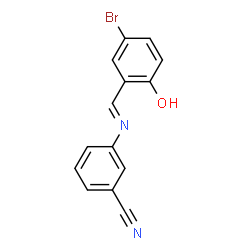 ChemSpider 2D Image | 3-[(E)-(5-Bromo-2-hydroxybenzylidene)amino]benzonitrile | C14H9BrN2O