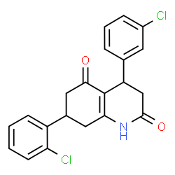 ChemSpider 2D Image | 7-(2-Chlorophenyl)-4-(3-chlorophenyl)-4,6,7,8-tetrahydro-2,5(1H,3H)-quinolinedione | C21H17Cl2NO2