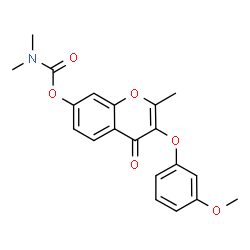 ChemSpider 2D Image | 3-(3-Methoxyphenoxy)-2-methyl-4-oxo-4H-chromen-7-yl dimethylcarbamate | C20H19NO6