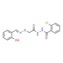 ChemSpider 2D Image | 2-Chloro-N'-({[(E)-(2-hydroxybenzylidene)amino]oxy}acetyl)benzohydrazide | C16H14ClN3O4