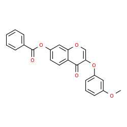 ChemSpider 2D Image | 3-(3-Methoxyphenoxy)-4-oxo-4H-chromen-7-yl benzoate | C23H16O6