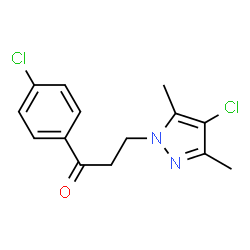 ChemSpider 2D Image | 3-(4-chloro-3,5-dimethylpyrazol-1-yl)-1-(4-chlorophenyl)propan-1-one | C14H14Cl2N2O