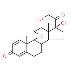 ChemSpider 2D Image | (8xi,9xi,10xi,13xi,14xi)-17,21-Dihydroxy-9,11-epoxypregna-1,4-diene-3,20-dione | C21H26O5