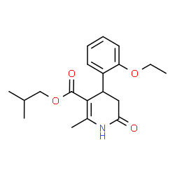 ChemSpider 2D Image | Isobutyl 4-(2-ethoxyphenyl)-2-methyl-6-oxo-1,4,5,6-tetrahydro-3-pyridinecarboxylate | C19H25NO4