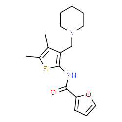 ChemSpider 2D Image | N-[4,5-Dimethyl-3-(1-piperidinylmethyl)-2-thienyl]-2-furamide | C17H22N2O2S