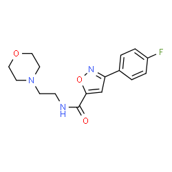 ChemSpider 2D Image | 3-(4-Fluorophenyl)-N-[2-(4-morpholinyl)ethyl]-1,2-oxazole-5-carboxamide | C16H18FN3O3