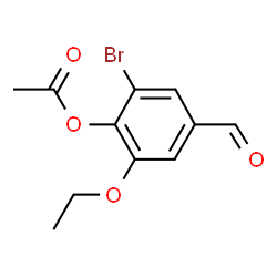ChemSpider 2D Image | 2-Bromo-6-ethoxy-4-formylphenyl acetate | C11H11BrO4