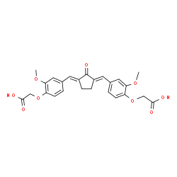 ChemSpider 2D Image | 2,2'-{(2-Oxo-1,3-cyclopentanediylidene)bis[(E)methylylidene(2-methoxy-4,1-phenylene)oxy]}diacetic acid | C25H24O9