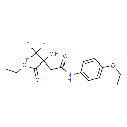 ChemSpider 2D Image | Ethyl 4-[(4-ethoxyphenyl)amino]-2-hydroxy-4-oxo-2-(trifluoromethyl)butanoate | C15H18F3NO5