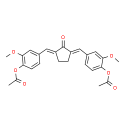 ChemSpider 2D Image | (2-Oxo-1,3-cyclopentanediylidene)bis[(E)methylylidene-2-methoxy-4,1-phenylene] diacetate | C25H24O7
