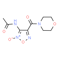ChemSpider 2D Image | N-[4-(4-Morpholinylcarbonyl)-2-oxido-1,2,5-oxadiazol-3-yl]acetamide | C9H12N4O5