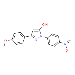 ChemSpider 2D Image | 3-(4-Methoxyphenyl)-1-(4-nitrophenyl)-1H-pyrazol-5-ol | C16H13N3O4