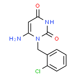ChemSpider 2D Image | 6-Amino-1-(2-chlorobenzyl)-2,4(1H,3H)-pyrimidinedione | C11H10ClN3O2