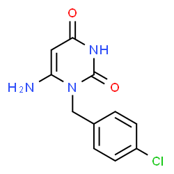 ChemSpider 2D Image | 6-Amino-1-(4-chlorobenzyl)-2,4(1H,3H)-pyrimidinedione | C11H10ClN3O2