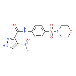 ChemSpider 2D Image | N-[4-(4-Morpholinylsulfonyl)phenyl]-4-nitro-1H-pyrazole-3-carboxamide | C14H15N5O6S