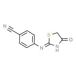 ChemSpider 2D Image | 4-[(4-Oxo-4,5-dihydro-1,3-thiazol-2-yl)amino]benzonitrile | C10H7N3OS