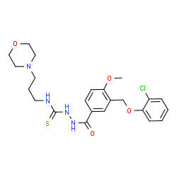 ChemSpider 2D Image | 2-{3-[(2-Chlorophenoxy)methyl]-4-methoxybenzoyl}-N-[3-(4-morpholinyl)propyl]hydrazinecarbothioamide | C23H29ClN4O4S