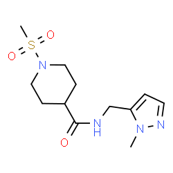 ChemSpider 2D Image | N-[(1-Methyl-1H-pyrazol-5-yl)methyl]-1-(methylsulfonyl)-4-piperidinecarboxamide | C12H20N4O3S