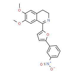 ChemSpider 2D Image | 6,7-Dimethoxy-1-[5-(3-nitrophenyl)-2-furyl]-3,4-dihydroisoquinoline | C21H18N2O5