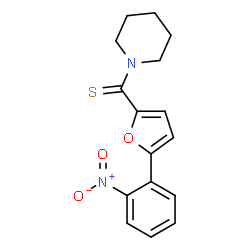 ChemSpider 2D Image | [5-(2-Nitrophenyl)-2-furyl](1-piperidinyl)methanethione | C16H16N2O3S