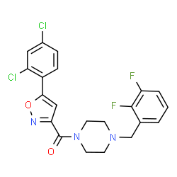 ChemSpider 2D Image | [5-(2,4-Dichlorophenyl)-1,2-oxazol-3-yl][4-(2,3-difluorobenzyl)-1-piperazinyl]methanone | C21H17Cl2F2N3O2