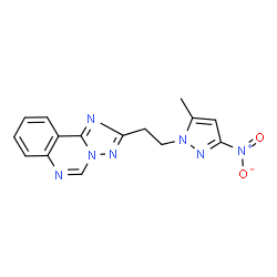 ChemSpider 2D Image | 2-[2-(5-Methyl-3-nitro-1H-pyrazol-1-yl)ethyl][1,2,4]triazolo[1,5-c]quinazoline | C15H13N7O2