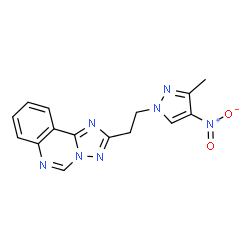 ChemSpider 2D Image | 2-[2-(3-Methyl-4-nitro-1H-pyrazol-1-yl)ethyl][1,2,4]triazolo[1,5-c]quinazoline | C15H13N7O2