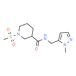ChemSpider 2D Image | N-[(1-Methyl-1H-pyrazol-5-yl)methyl]-1-(methylsulfonyl)-3-piperidinecarboxamide | C12H20N4O3S