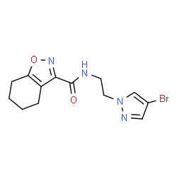ChemSpider 2D Image | N-[2-(4-Bromo-1H-pyrazol-1-yl)ethyl]-4,5,6,7-tetrahydro-1,2-benzoxazole-3-carboxamide | C13H15BrN4O2