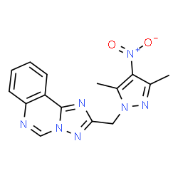 ChemSpider 2D Image | 2-[(3,5-Dimethyl-4-nitro-1H-pyrazol-1-yl)methyl][1,2,4]triazolo[1,5-c]quinazoline | C15H13N7O2