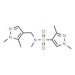 ChemSpider 2D Image | N-[(1,5-Dimethyl-1H-pyrazol-4-yl)methyl]-N,1,3-trimethyl-1H-pyrazole-4-sulfonamide | C12H19N5O2S