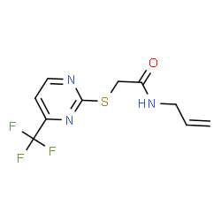 ChemSpider 2D Image | N-Allyl-2-{[4-(trifluoromethyl)-2-pyrimidinyl]sulfanyl}acetamide | C10H10F3N3OS