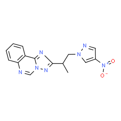 ChemSpider 2D Image | 2-[1-(4-Nitro-1H-pyrazol-1-yl)-2-propanyl][1,2,4]triazolo[1,5-c]quinazoline | C15H13N7O2