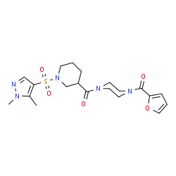 ChemSpider 2D Image | {1-[(1,5-Dimethyl-1H-pyrazol-4-yl)sulfonyl]-3-piperidinyl}[4-(2-furoyl)-1-piperazinyl]methanone | C20H27N5O5S