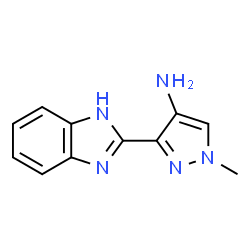 ChemSpider 2D Image | 3-(1H-Benzimidazol-2-yl)-1-methyl-1H-pyrazol-4-amine | C11H11N5