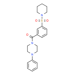 ChemSpider 2D Image | (4-Phenyl-1-piperazinyl)[3-(1-piperidinylsulfonyl)phenyl]methanone | C22H27N3O3S