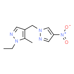 ChemSpider 2D Image | 1-ethyl-5-methyl-4-[(4-nitropyrazol-1-yl)methyl]pyrazole | C10H13N5O2