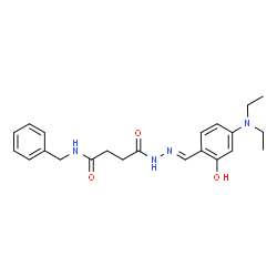 ChemSpider 2D Image | N-Benzyl-4-{(2E)-2-[4-(diethylamino)-2-hydroxybenzylidene]hydrazino}-4-oxobutanamide | C22H28N4O3