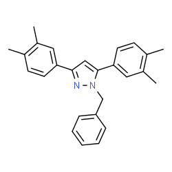 ChemSpider 2D Image | 1-Benzyl-3,5-bis(3,4-dimethylphenyl)-1H-pyrazole | C26H26N2