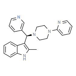 ChemSpider 2D Image | 2-Methyl-3-{(S)-3-pyridinyl[4-(2-pyridinyl)-1-piperazinyl]methyl}-1H-indole | C24H25N5