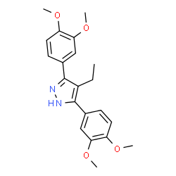ChemSpider 2D Image | 3,5-Bis(3,4-dimethoxyphenyl)-4-ethyl-1H-pyrazole | C21H24N2O4