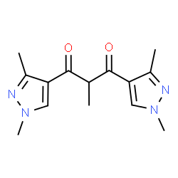 ChemSpider 2D Image | 1,3-Bis(1,3-dimethyl-1H-pyrazol-4-yl)-2-methyl-1,3-propanedione | C14H18N4O2
